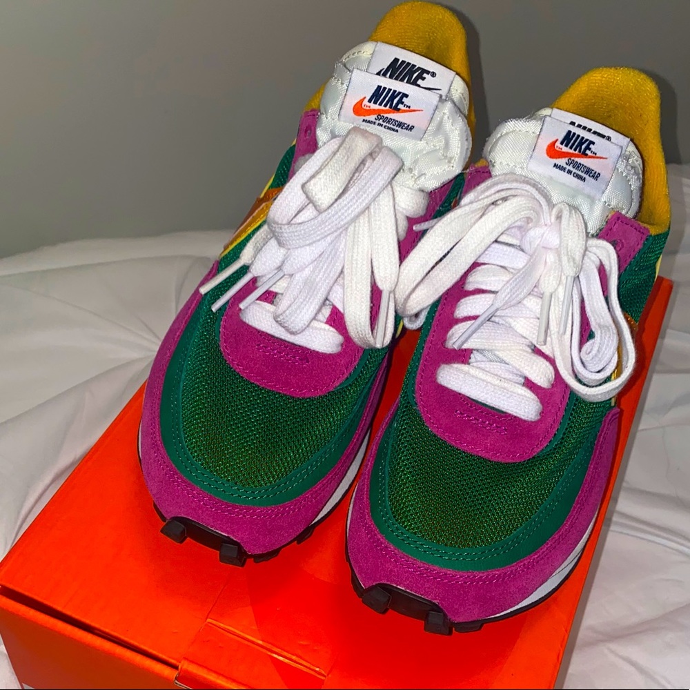 Pine Green Nike x Sacai Waffle Shoes